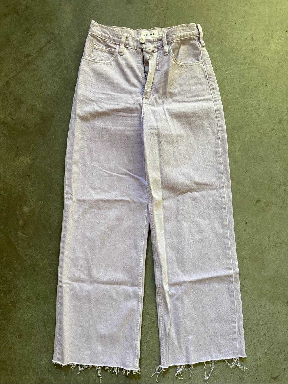 Frame Denim Lavender Wide-Leg High-Rise Jeans, size 24
